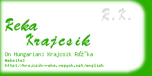 reka krajcsik business card